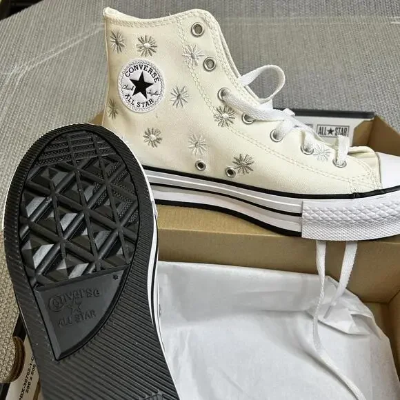 Converse CTAS Eva Lift Hi Egret White Pale Surplus A13447C Size 7 Kids - Picture 4 of 6